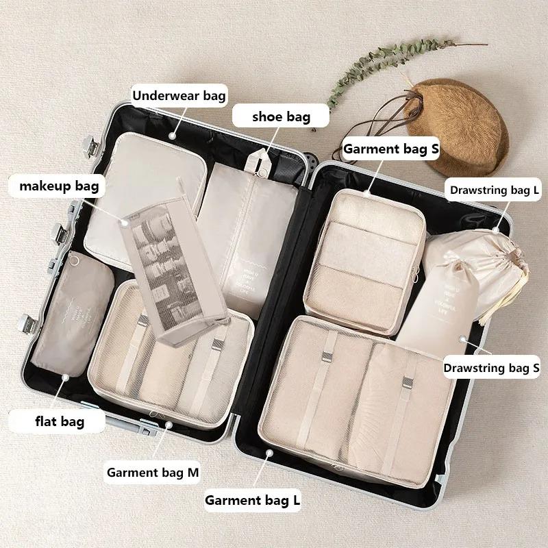 7/8/9-piece Set Travel Storage Bags,Digital Toiletries Shoes Clothes Organizer bag Suitcase Clothes Tidy Pouch,Packing Cubes Set