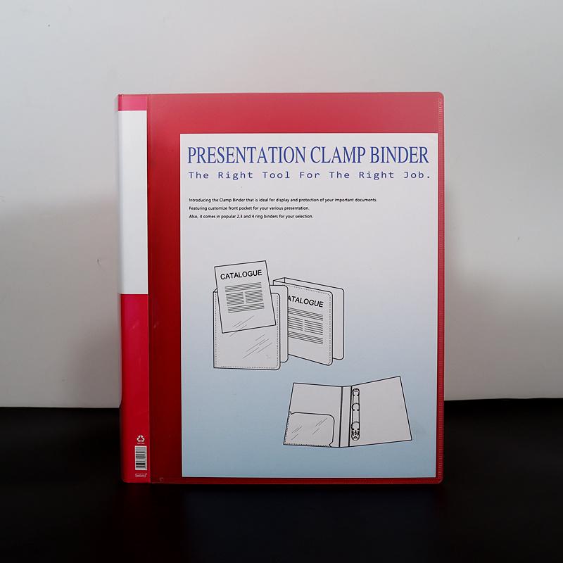 Clear A4 D-Ring Four-Hole Binder - Transparent Cover for Loose-Leaf Pages.