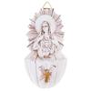 Wall Mount Resins Holy Water Font Key Box Religious Art Hanging Ornament for Home Decors and Key Storage Organizers
