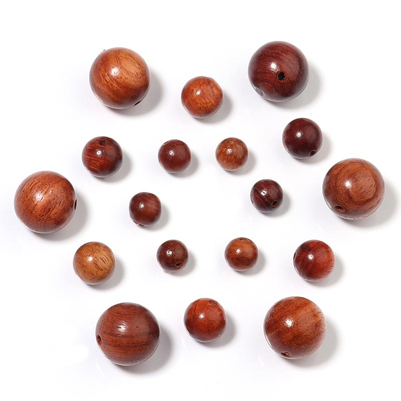 50-100pcs/lot Natural Rosewood Beads Burmese Loose Spacer Wooden Bead for Jewelry Making Handmade DIY Bracelet Accessories
