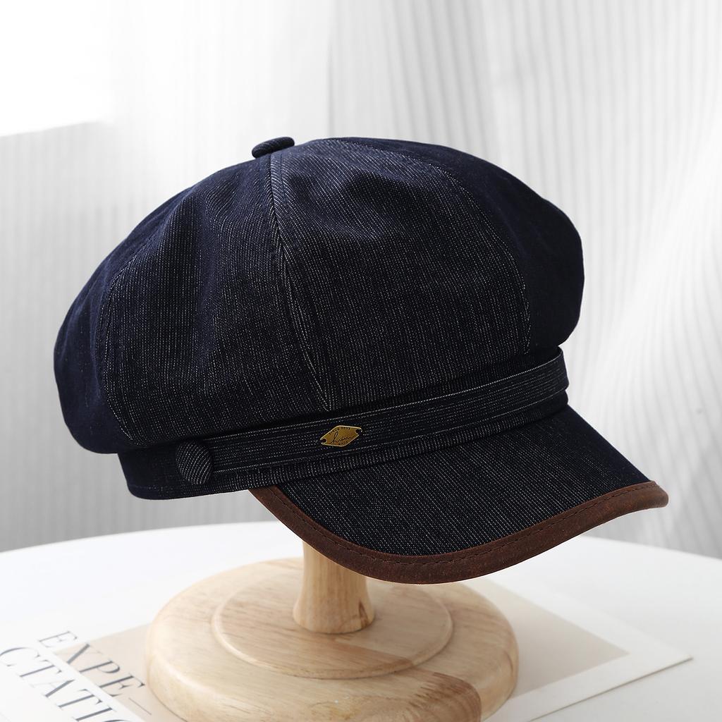Korean retro contrasting octagonal hat children's four-season versatile face newsboy cap casual temperament painter hat