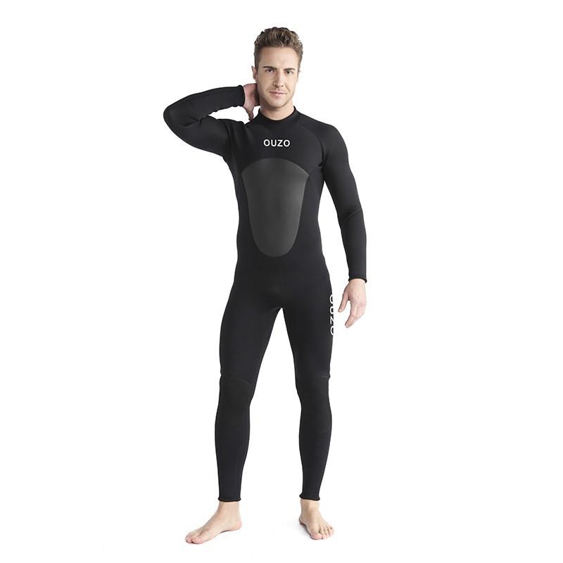 3mm Diving Suit Thickened Swimsuit Snorkeling Surfing Men's Long-sleeved Pants One-piece Wet