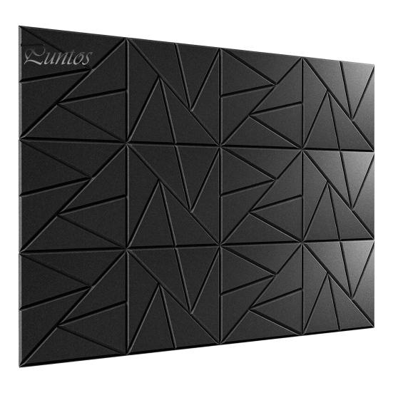 12Pcs Soundproof Wall Panel Self-Adhesive Sound Absorbing High Density Thick Acoustic Foam Panel Noise Reduction Wall Decoration Tile