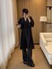 Women's Korean Style Knit Cardigan Set: Casual Loose Vest & Wide-Leg Pants Three-Piece for Autumn/Winter.