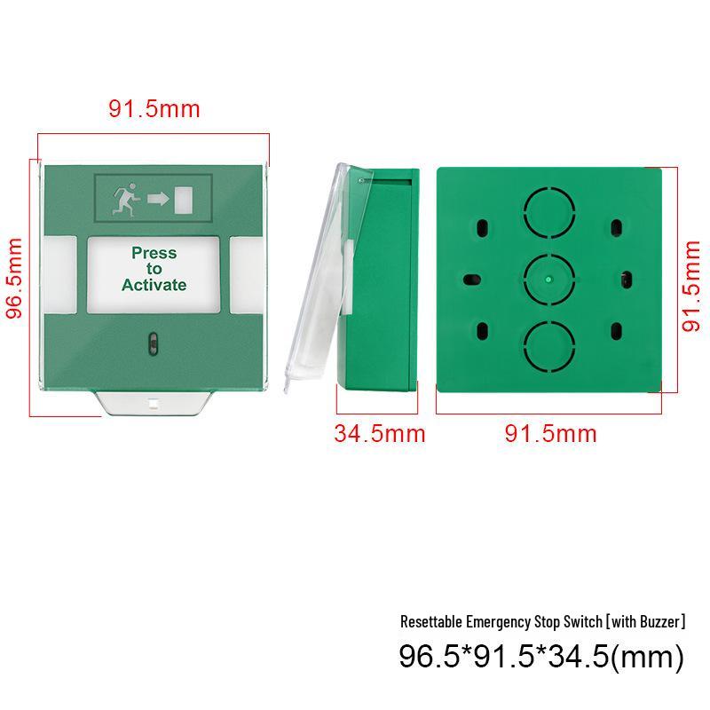 Emergency Exit Door Release Button - 86 Type Alarm, Break Glass To Open