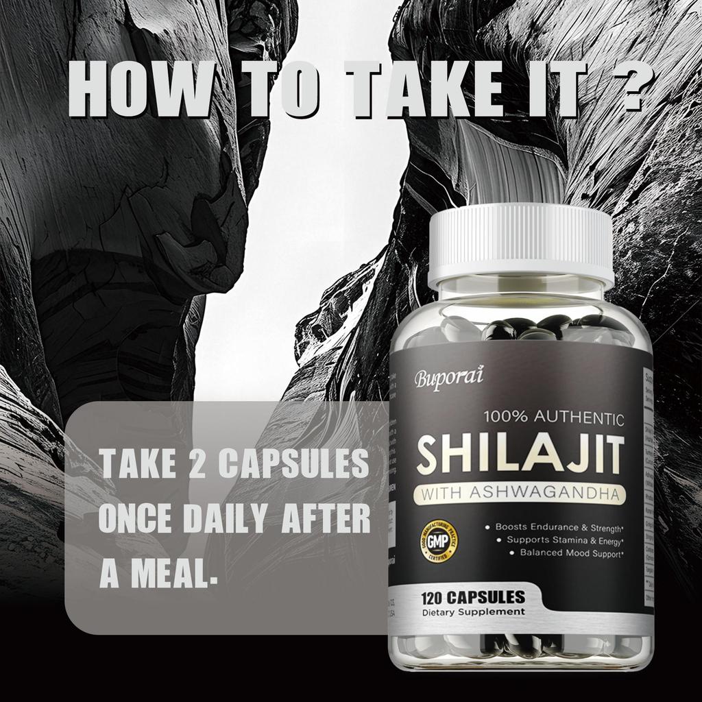 Shilajit - Ashwagandha, Turmeric - Boosts Endurance and Energy, Balances Mood