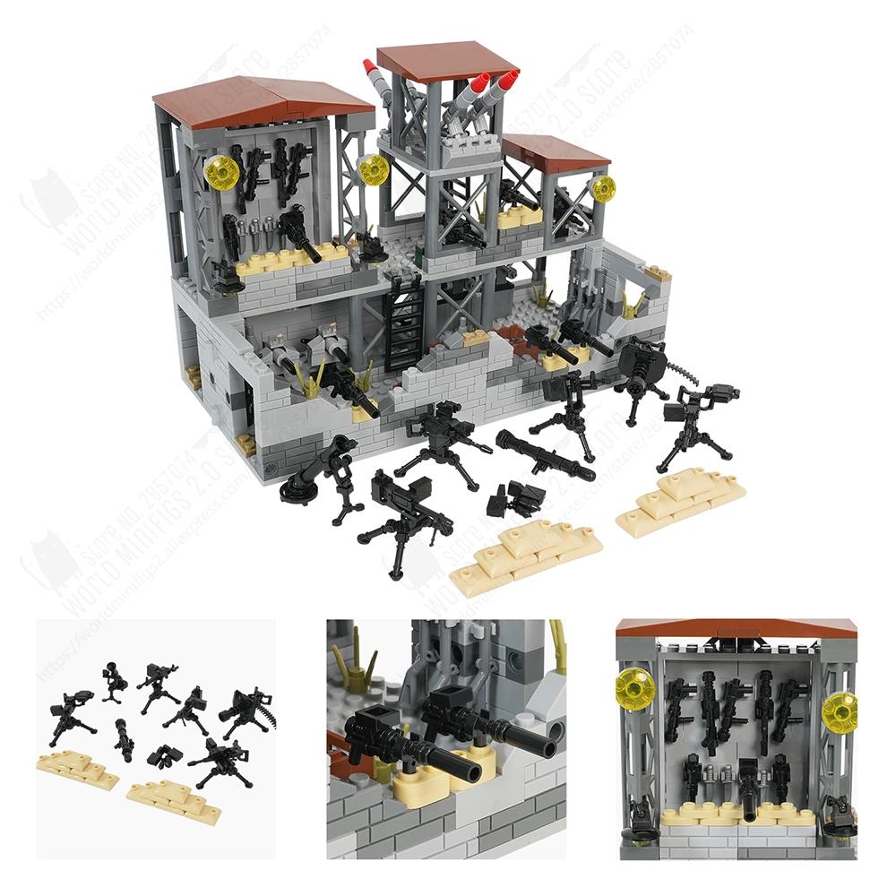 MOOXI Military Wars Simulation WW2 Battlefield Weapons Vehicle Model Set MOC Bricks DIY Building Blocks Toys Children Adult Gift