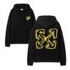 9098 Off-White 2025 Autumn and Winter New OW Whirlwind Letter Arrow Pattern Men's and Women's Hooded Sweatshirt