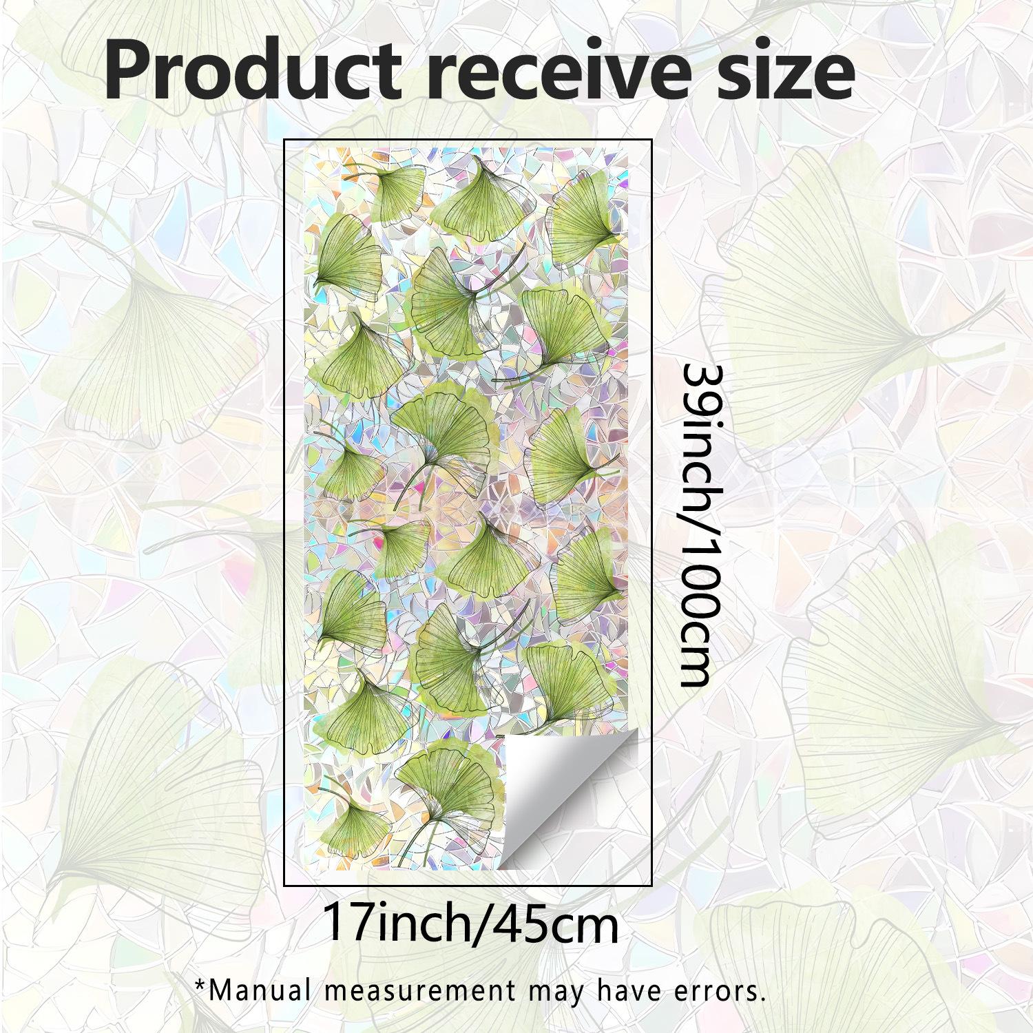 

Colorful Mosaic Gingko Leaf Balcony French Window Decoration Sticker