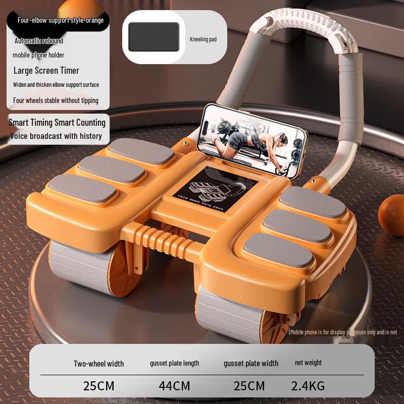 Changfeng 2025 Four-Wheel Ab Wheel with Elbow Support - Automatic Rebound Sit-up Fitness Machine