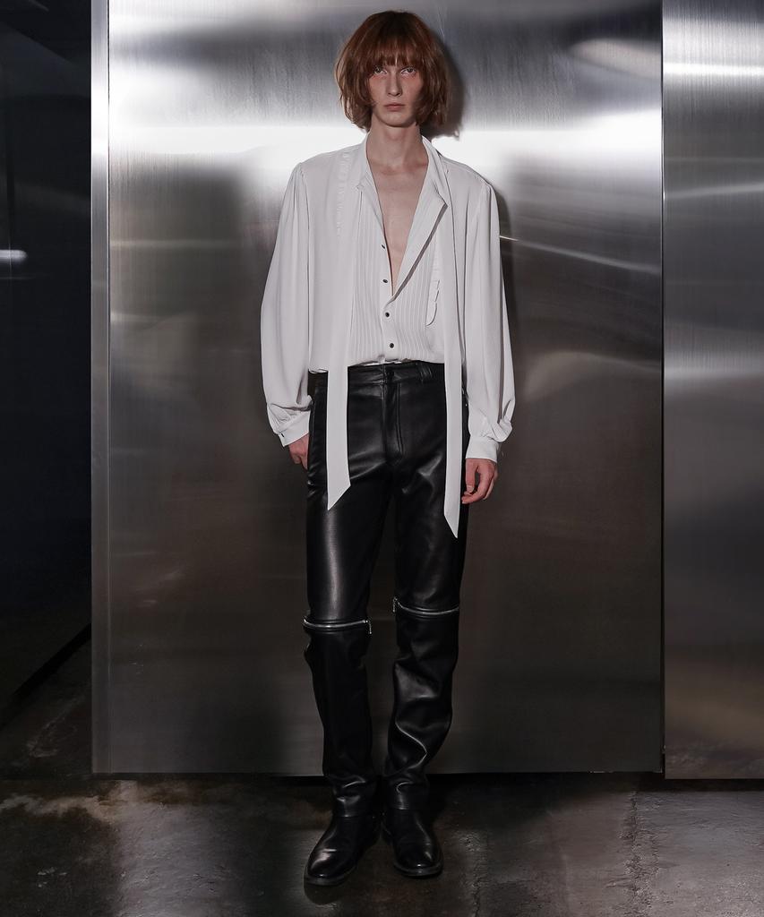UNTAGE Leather Zipper Slim Trousers (Unisex)_Uth-Fp31