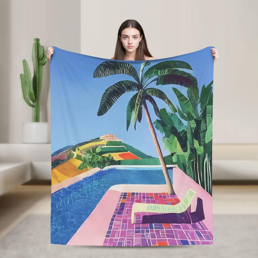 David Hockney Early Spring Lone Tree Blanket Quality Soft Throw Blanket Winter Girls Boys Living Room Fashion Bedspread