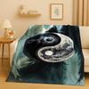 3D Yin Yang Chinese Tai Chi Eight Diagrams Natural Balance Art Flannel Blanket,Soft Plush Throw for Home Bedroom Bed Sofa Cover