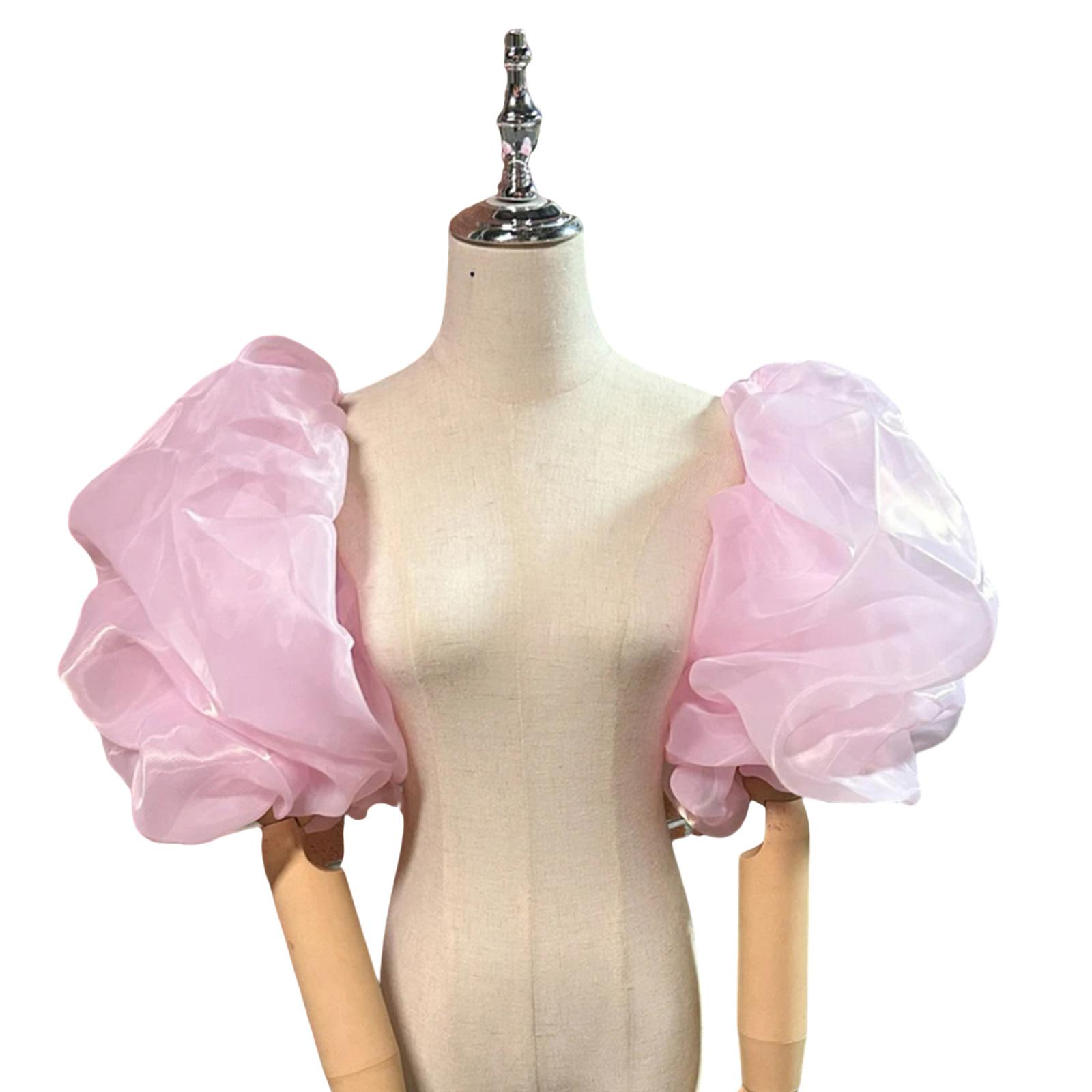 

Элегантные рукава-фонарики, свадебные накладки-буфы на руки, дышащие нейлоновые рукава для свадьбы и официального мероприятия, украшение для рук розовый