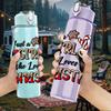 1PC Girl Loves Christmas Mug 750ml Color Plastic Sports Water Bottle Leakproof Flip Straw Lid Suitable for Sports Office Home Use