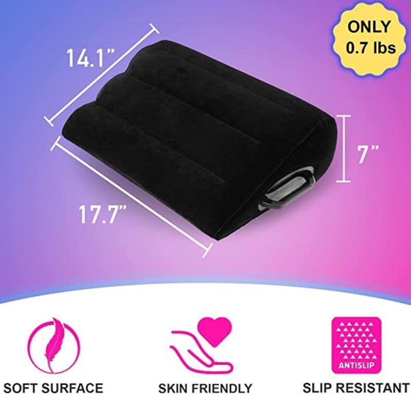 PVC Flocking Inflatable Wedge Sex Pillow Triangle Foldable Master Cushion Labor-saving Sitting Bed Inflatable Sofa Furniture