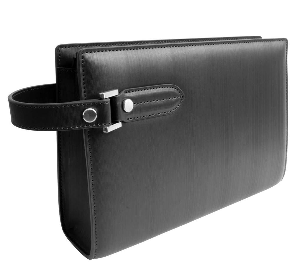 Dom Teporna Vinyl Leather Smart Compact Clutch Black Men's Bag,