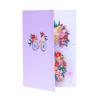 Fresh Style Bicycle 3D Pop-up Greeting Card with Flowers