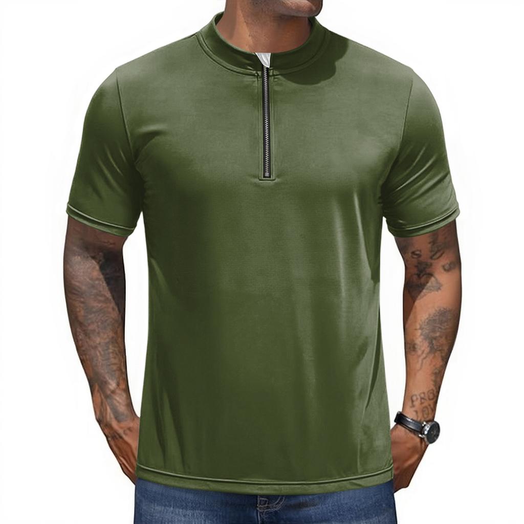 Herren Kurzarm Fahrradtrikot Halbreißverschluss Atmungsaktiv Schnelltrocknend Leichtgewicht Performance Shirt für Outdoor-Sport und Bewegung