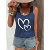 Women Sexy Tops Heart Love Graphic Tank Top Summer Casual Tops Heart Print Summer Outfit Woman Heart Graphic Racerback Tank Top