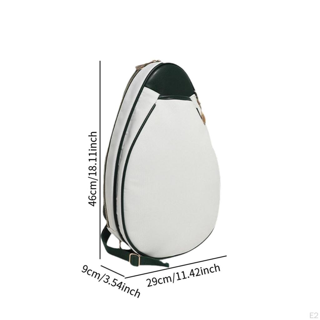 Tennis Racket Bag Shoulder Pickleball Paddles Water Resistant Racquet Chest Organizer