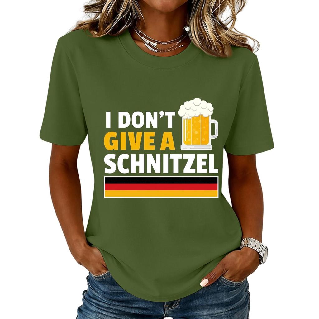 Oktoberfest Letter Print T-Shirt for Men Women, Casual Short Sleeve Tee