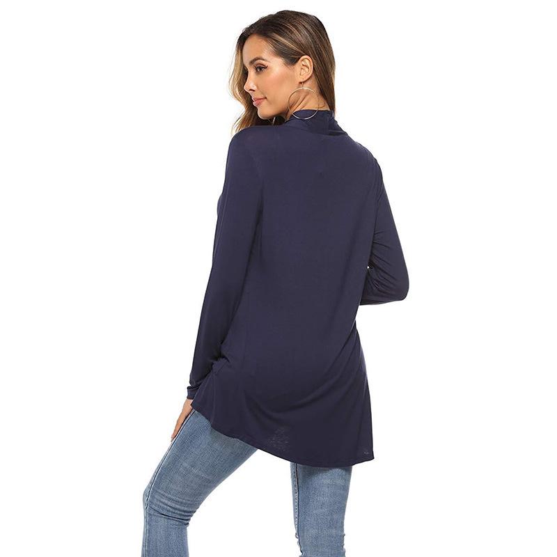 European & American Women's Slimming Mid-Length Long-Sleeved Cardigan