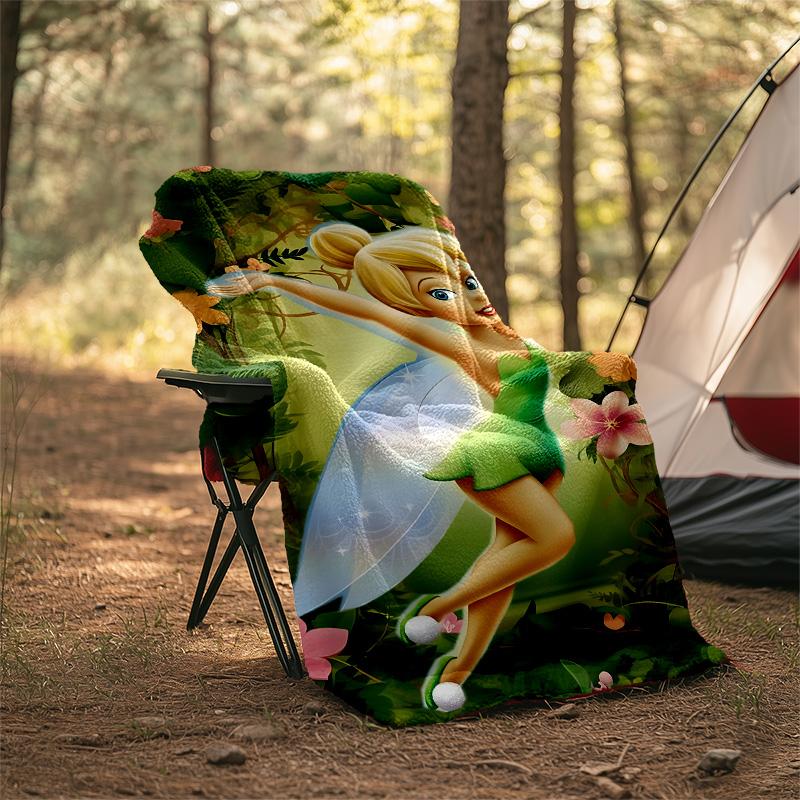 1pc T-Tinkerbell2 Theme Blanket - Digital Print, Polyester, Cozy for All Seasons, Perfect for Outdoor, and Travel
