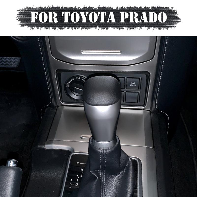 Carbon Fiber Silver Car Gear Lever Shift Knob Handle Head For Toyota Highlander Prado 2018 2019 2020 Automatic Accessories