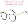 Literary Students Myopia Glasses Finished Metal Cat Eye Short-Sight  Eyeglasses Prescription 0 -0.5 -1.0 -1.5 To -6.0