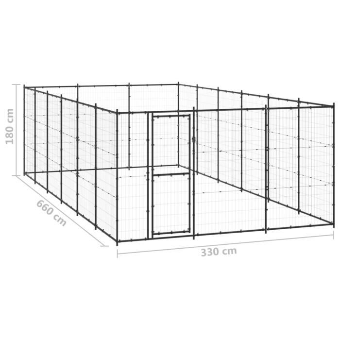 VidaXL Outdoor Dog Kennel Steel 21.78 M²