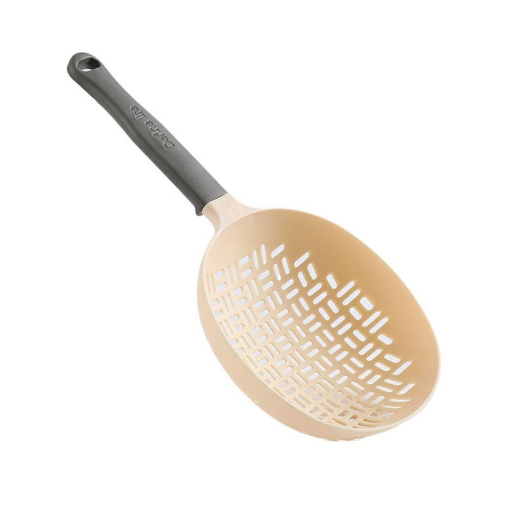 Anti-scald Slotted Spoon Long Handle Cooking Strainer Spoon Silicone Pasta Colander  Spaghetti