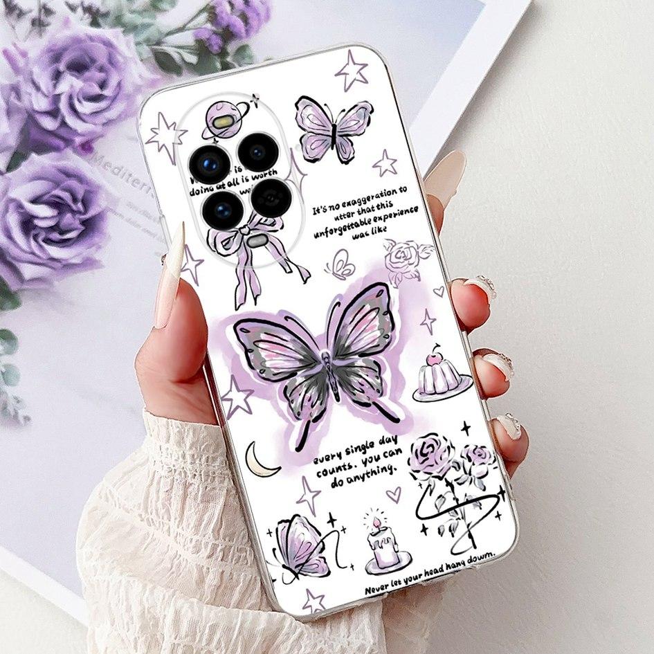 For Huawei Nova 13 Case Nova13 5G Cover BLK-AL80 Funda Popular Flower Butterfly Soft Clear Silicone Cases For Nova 13 Pro Bumper