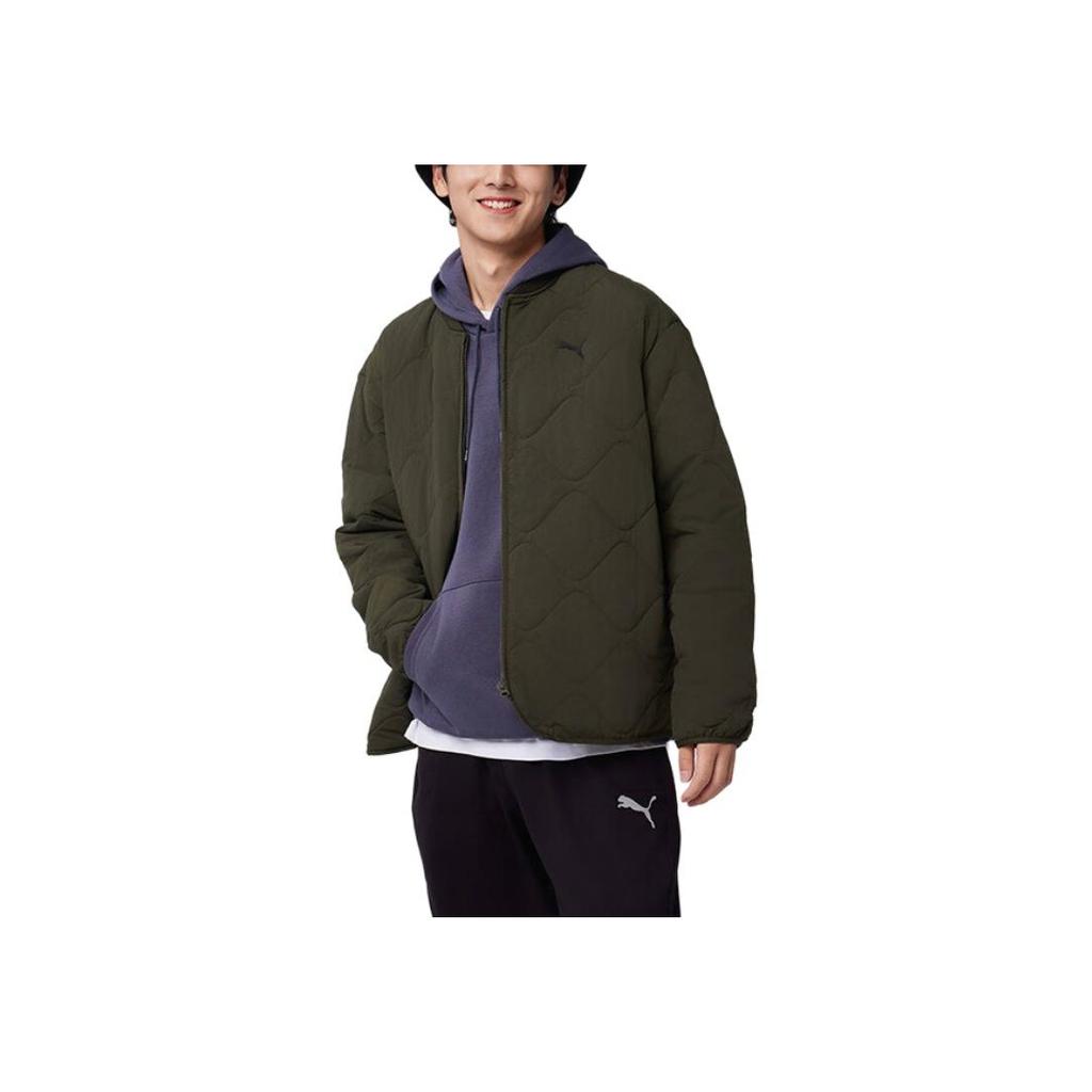 Puma Leichte Gepolsterte Einfarbige Mode Lässig Bequeme Jacke Herren Jacke Dunkeloliv 632291-70