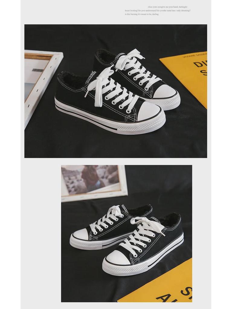 Men's Plush Canvas Shoes - Korean Casual, Versatile, Warm, Sneakers for Fall & Winter (N01)