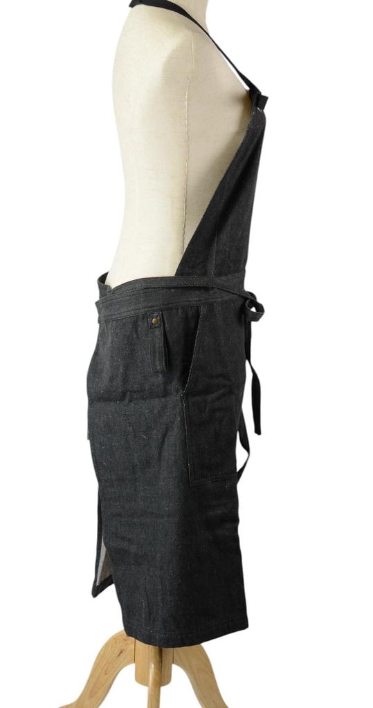 Friends Hill Long Apron Denim Stand Black