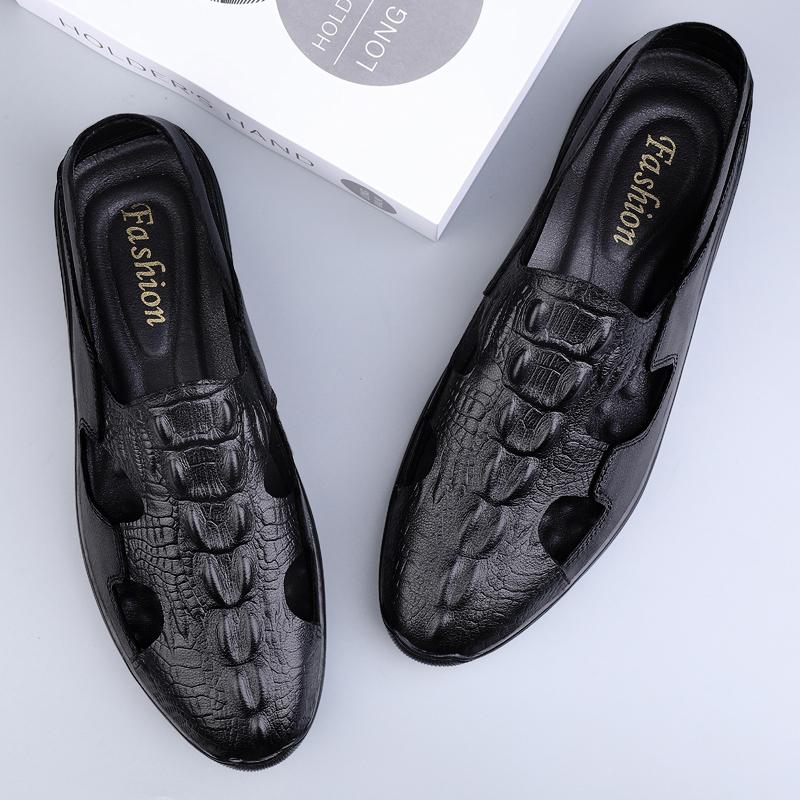 Classic Leather Mens Sandals Outdoor Handmade Men Sandaly New Hollow Out Man Beach Leather Shoes Breathable male Summer Flats