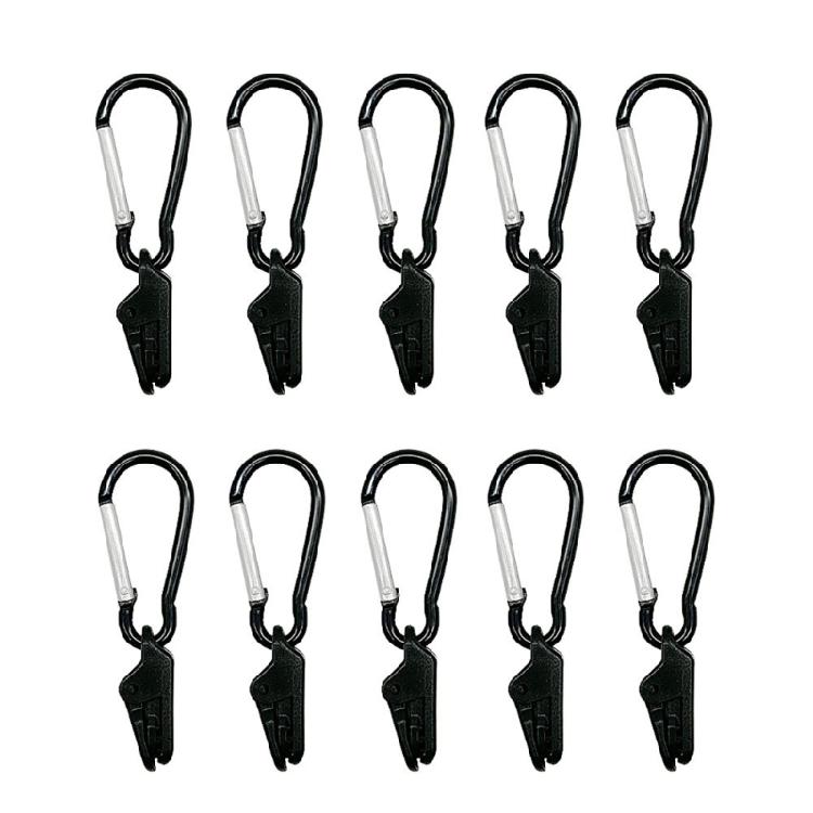 Tent Tarp Awning Clamp Carabiner Clip Camping Tent Snaps Hangers Tent Lock Clamp чёрный