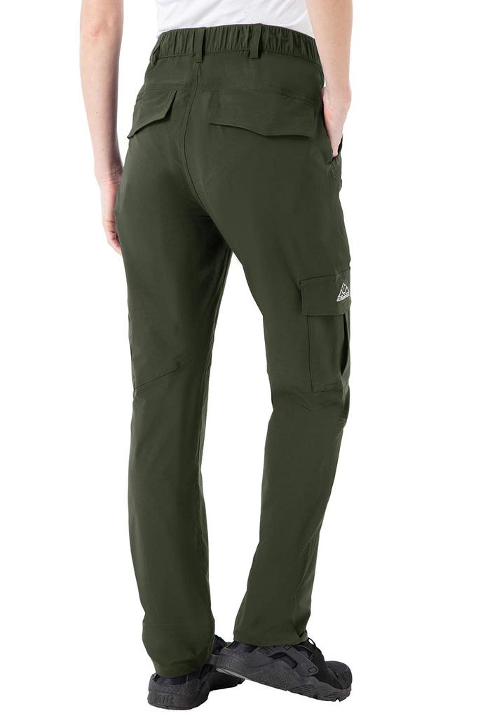YSENTO Women's Climbing Pants, Lightweight, Mountain Climbing, Trekking, Outdoor Pants, Water-Repellent, UV Protection, Quick-Drying, Green, Size L