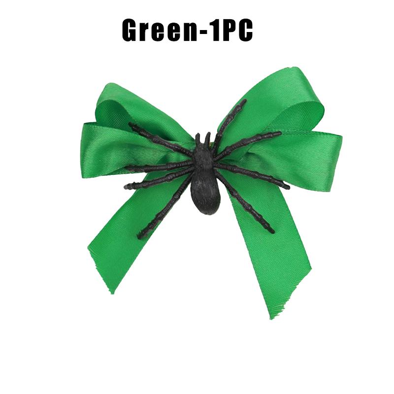 Cute Halloween Spider Hair Clip Bow Decorated Gothic Hairpin Funny Side Clip For Bangs Creepy Party Accessory Women Girls