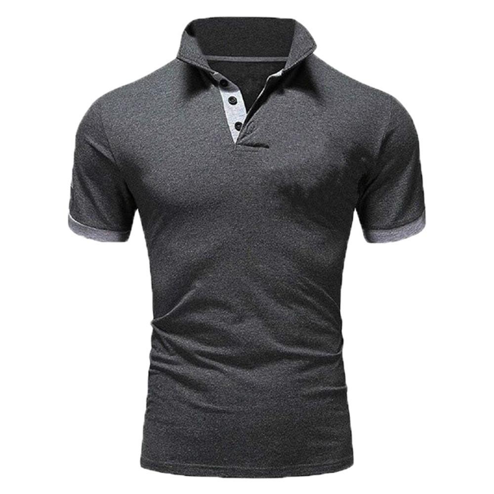 

2026 Trending Men s Polo Shirt: Short Sleeve, Solid Color, Fashion Patchwork, Customizable Logo for Summer. Double Extra Large серый