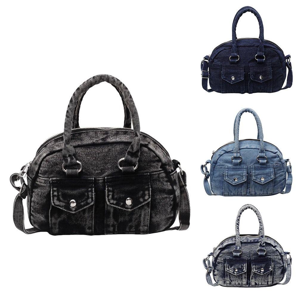 Handbag Retro Denim Bag Underarm Bag Washed Jean Bag Portable Spicy Girl Shoulder Bag  Shopping