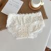 Girls' Pure Cotton Seamless Lace Underwear - Breathable, Comfortable, Antibacterial Crotch, Mid-Waist