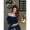 2025 Women's One-Shoulder Long-Sleeve Spicy Girl Style Top – Autumn European/American, Tight Fit, Skin-Brightening