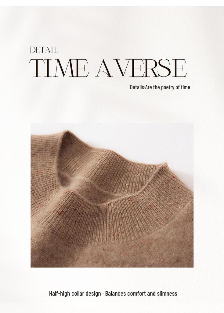 Women's Cashmere Mock Neck Versatile Autumn/Winter Knitwear