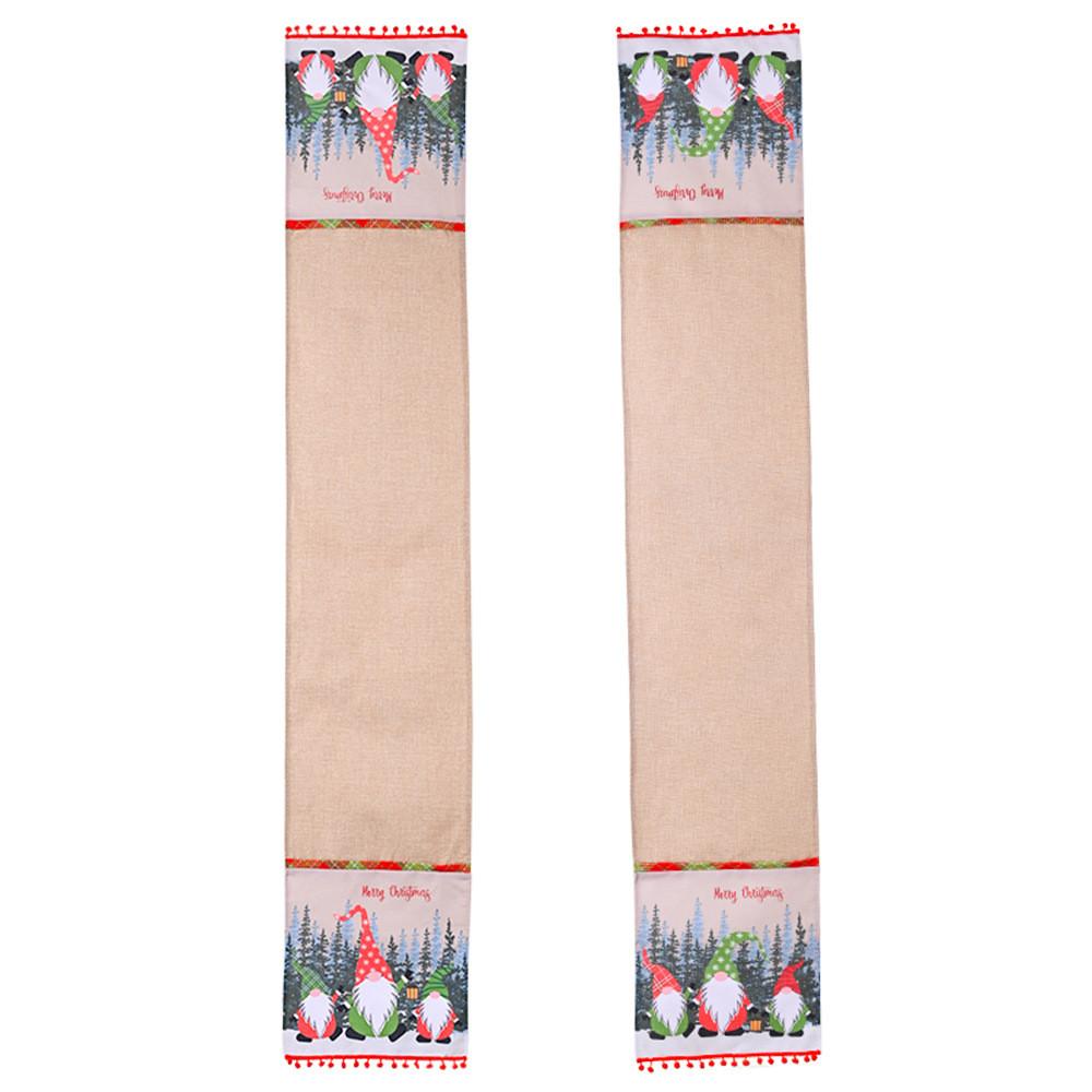 Decorative Christmas Table Flag Showcasing Lively Forest Elder In Classic Holiday Colors