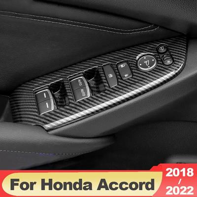 For Honda Accord 2018- 2022 ABS Car Door Glass Switch Cover Glass Lift Panel Door Button Decoration Sticker Accessories