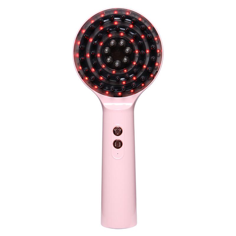 Hair Growth Rollerball Scalp Massager & Topical Applicator Comb розовый
