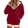 Women's Fashion Casual Sweatshirt Loose Zipper Cardigan Long Sleeve Hooded Jacket