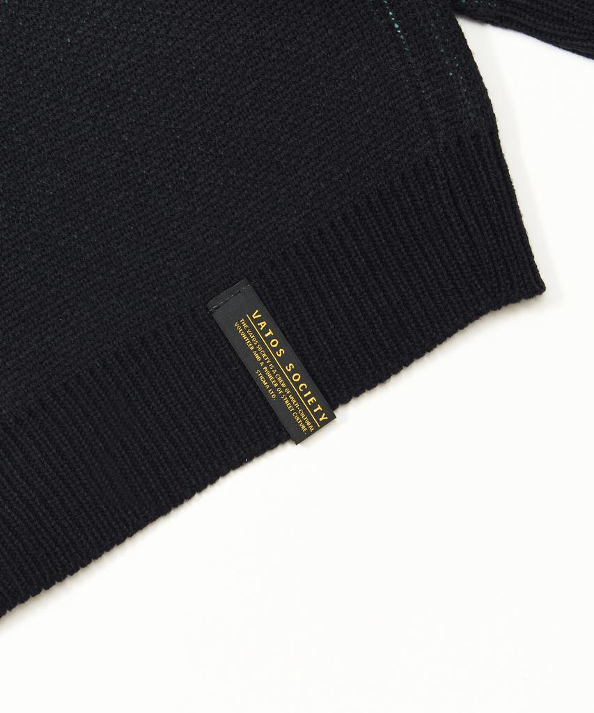 Stigma Old Letter Oversized Cardigan Black
